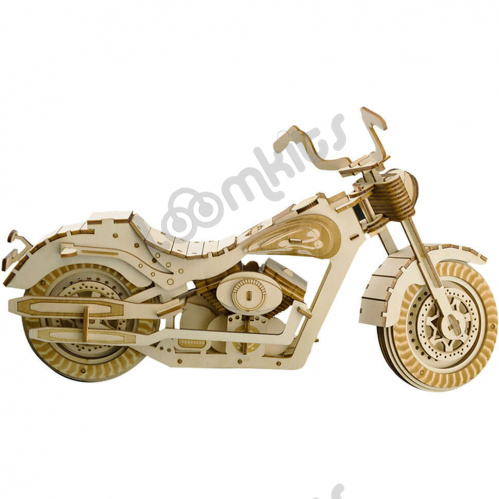 Деревянный 3D конструктор - Мотоцикл Харли Дэвидсон фото 3