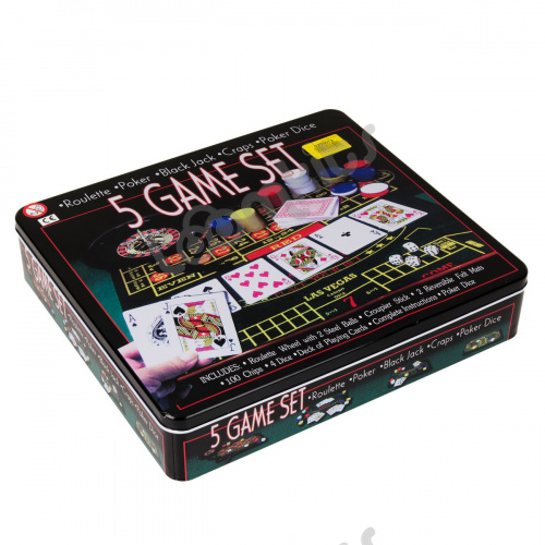 Набор "5 игр": рулетка, покер, блэк-джек, крапс, покер на костях фото 3