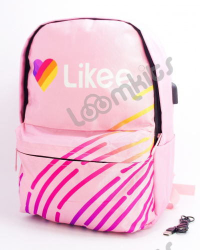 Рюкзак для девочки школьный Likee (Лайки) USB, 20309, розовый фото 3