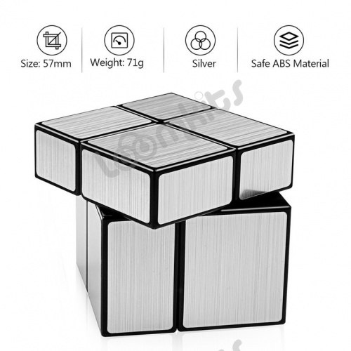 Зеркальный Кубик 2x2x2 непропорциональный (серебряный) фото 4
