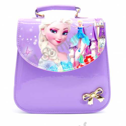 Сумочка-рюкзак "Холодное Сердце - Эльза", средняя, лакированная Фиолетовая фото 3