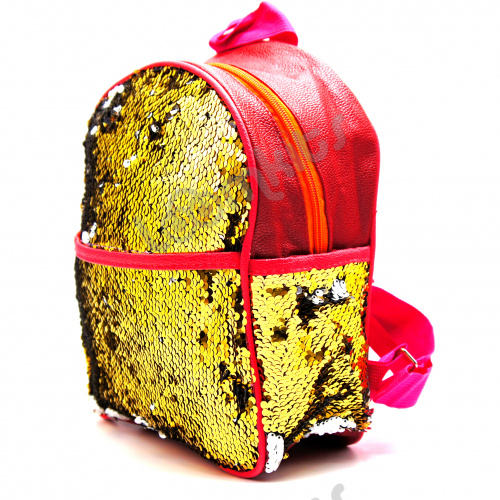 Рюкзак с пайетками меняющий цвет золотой фото 2