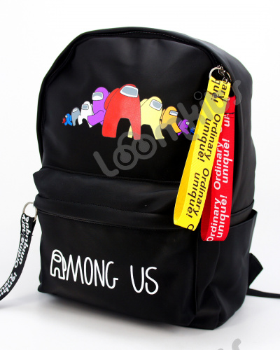 Рюкзак школьный Among Us (Амонг Ас), подростковый для мальчика и девочки, черный (амонги 914), размер L фото 4