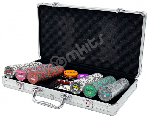 Покерный набор CASH, 300 фишек 14 г с номиналом в чемодане фото 2