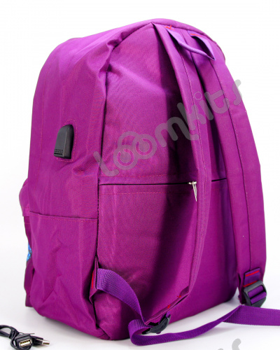 Рюкзак для девочки школьный Likee (Лайки) USB, 20304, фиолетовый фото 5