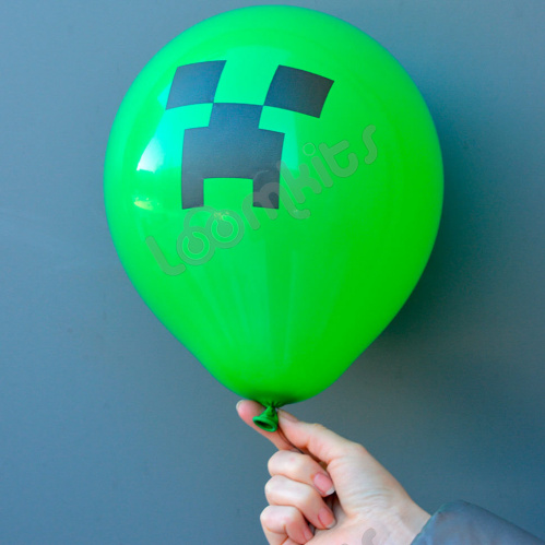 Упаковка 100 воздушных шаров Майнкрафт фото 2