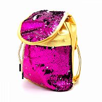 Рюкзак с пайетками с клапаном фиолетовый