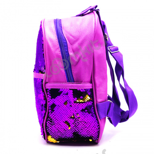 Рюкзак с пайетками меняющий цвет фиолетовый фото 3