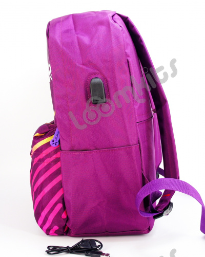 Рюкзак для девочки школьный Likee (Лайки) USB, 20309, фиолетовый фото 5