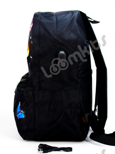 Рюкзак для девочки школьный Likee (Лайки) USB, 20304, черный фото 5