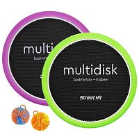 Игра Мультидиск "Street Hit" Крафт Maxi (Бадминтон+Фрисби), 40 см, зелено-фиолетовый