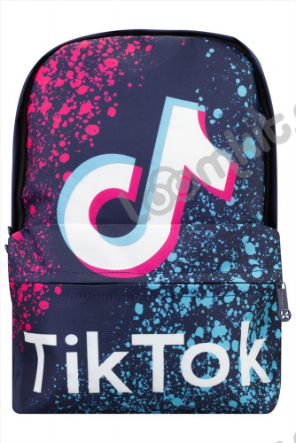 Рюкзак Tik Tok Splash (Тик Ток Всплеск) синий, боковые карманы для воды, 40 см с USB выходом