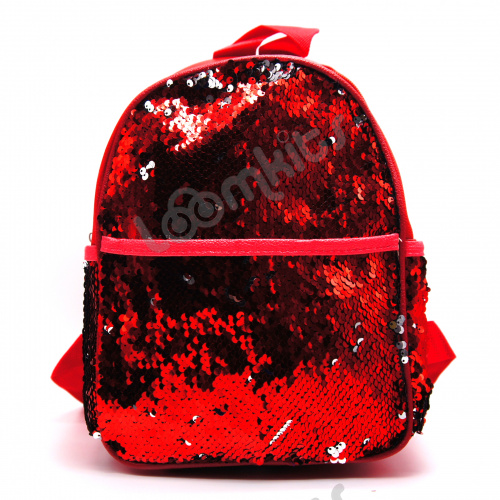 Рюкзак с пайетками меняющий цвет красный фото 2