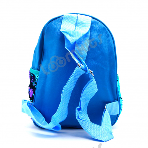 Рюкзак с пайетками меняющий цвет голубой фото 5