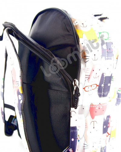 Рюкзак для девочки школьный "Котики с чашкой на голове", размер L фото 5