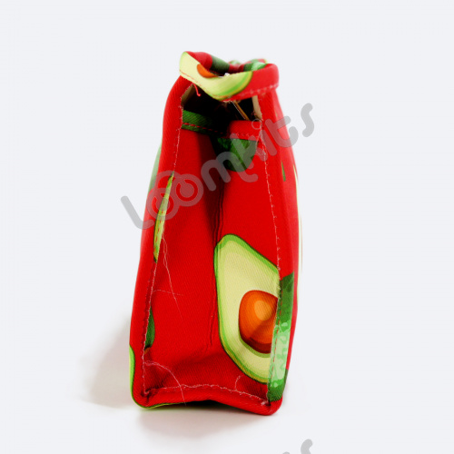 Пенал косметичка для девочки Авокадо, односекционный объемный на молнии, 398 красный фото 4