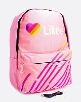 Рюкзак для девочки школьный Likee (Лайки) USB, 20309, розовый