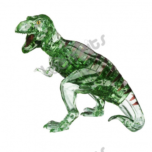 3D Головоломка Crystal Puzzle Динозавр T-Rex зеленый со стикерами фото 6