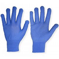 Нейлоновые перчатки с ПВХ точками Синие 2 пары