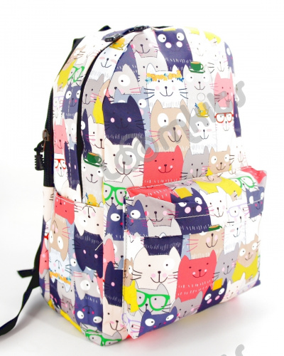 Рюкзак для девочки школьный "Котики с чашкой на голове", размер L фото 2