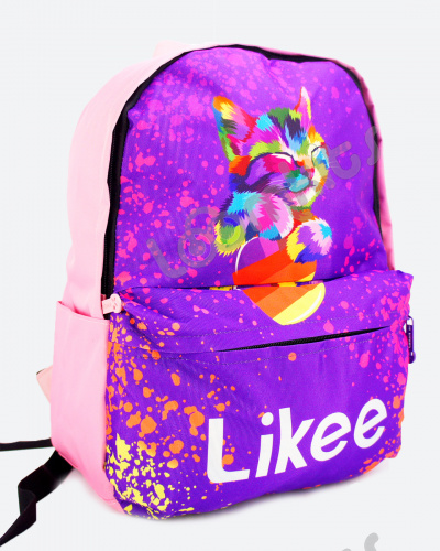Рюкзак для девочки школьный Likee Cat (Лайк), розово-сиреневый