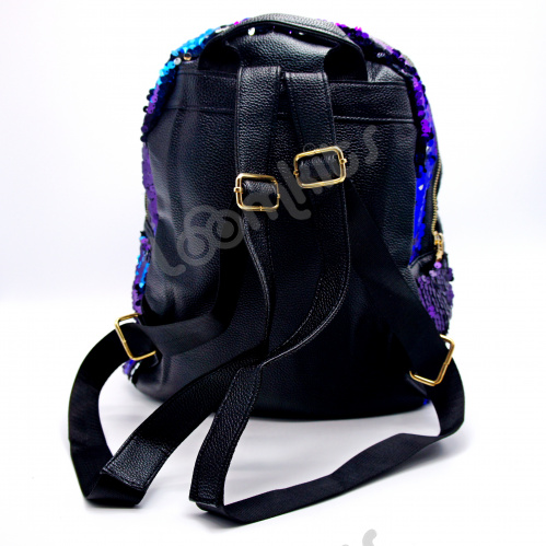 Рюкзак с пайетками и нашивками "Губки" Фиолетово-синий фото 5