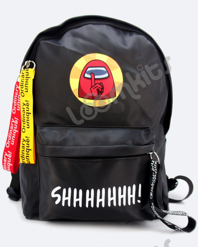 Рюкзак школьный Among Us (Амонг Ас), подростковый для мальчика и девочки, черный (shhh), размер L фото 3