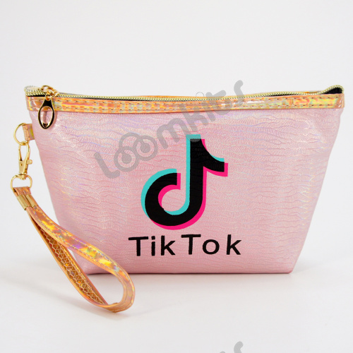 Пенал косметичка для девочки Tik Tok (Тик Ток), односекционный объемный на молнии, 1108 розовый фото 3