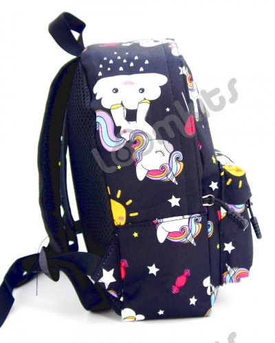 Рюкзак для девочки дошкольный "Единорожки", размер S, черный фото 5