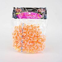 Резинки для плетения двухцветные Белые/Оранжевые 600 шт