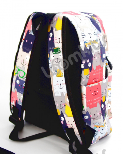 Рюкзак для девочки школьный "Котики с чашкой на голове", размер M фото 5
