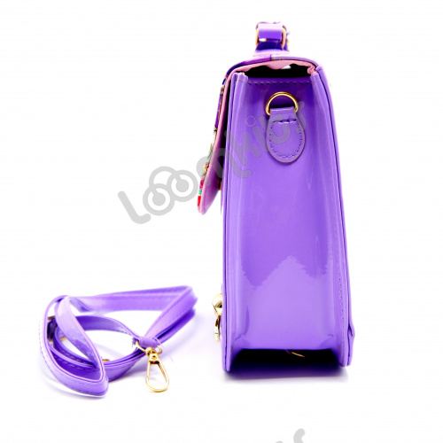 Сумочка-рюкзак "Холодное Сердце - Эльза", средняя, лакированная Фиолетовая фото 4