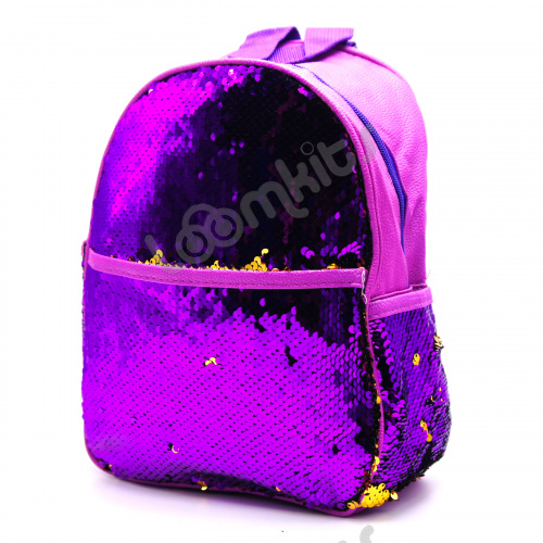 Рюкзак с пайетками меняющий цвет фиолетовый фото 2