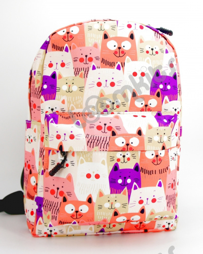 Рюкзак для девочки школьный "Кошки улыбаки", размер L фото 2