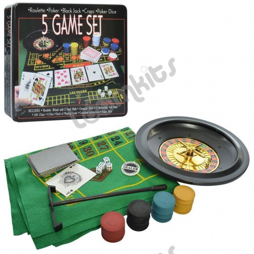Набор "5 игр": рулетка, покер, блэк-джек, крапс, покер на костях фото 7