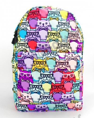 Рюкзак для девочки школьный "Котики в очках", размер L фото 2