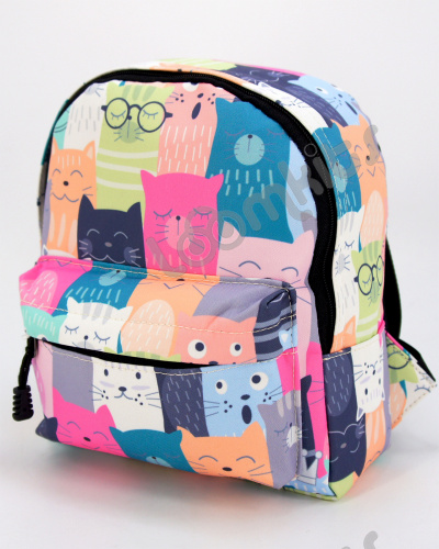 Рюкзак детский для девочки "Котики в очках разноцветные", размер S фото 3