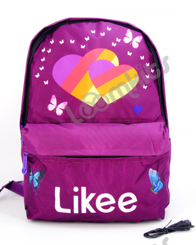Рюкзак для девочки школьный Likee (Лайки) USB, 20304, фиолетовый фото 2