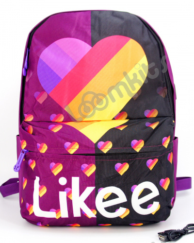 Рюкзак для девочки школьный Likee (Лайки) USB, 20307, фиолетовый фото 3