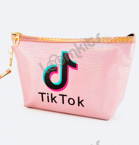Пенал косметичка для девочки Tik Tok (Тик Ток), односекционный объемный на молнии, 1108 розовый