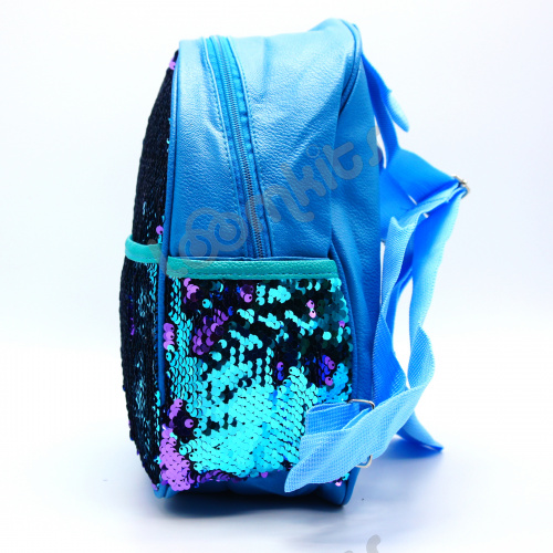 Рюкзак с пайетками меняющий цвет голубой фото 3
