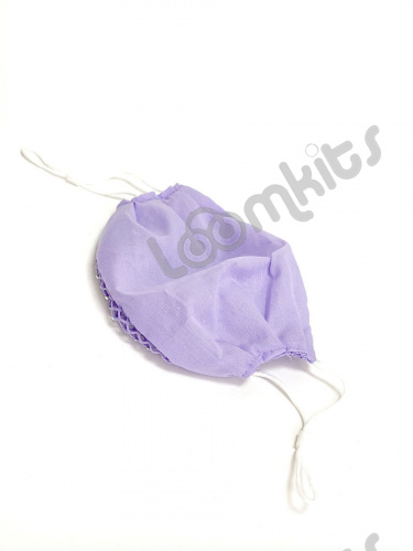 Маска защитная тканевая женская со стразами и кристаллами, фиолетовая фото 5