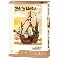 3D пазл Cubic Fun Корабль Санта-Мария, 93 детали