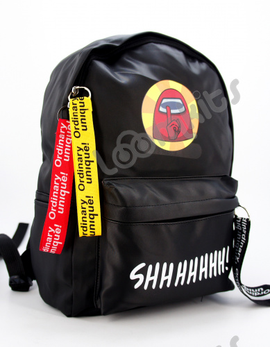 Рюкзак школьный Among Us (Амонг Ас), подростковый для мальчика и девочки, черный (shhh), размер L фото 2