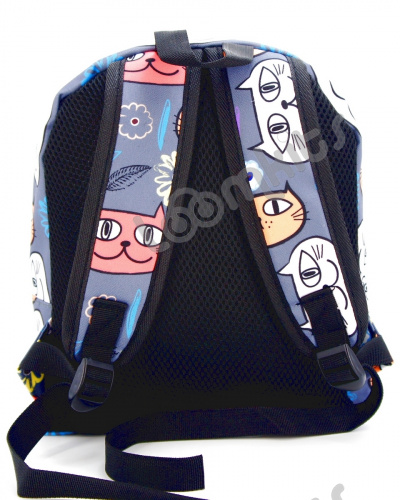 Рюкзак для девочки дошкольный "Летние котики", размер S, темно-серый фото 5
