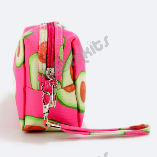 Пенал косметичка для девочки Авокадо, односекционный объемный на молнии, 395 розовый фото 4