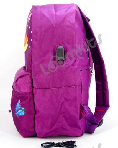 Рюкзак для девочки школьный Likee (Лайки) USB, 20304, фиолетовый фото 4