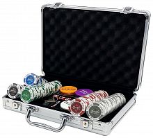 Покерный набор Monte Carlo, 200 фишек 14 г с номиналом в чемодане