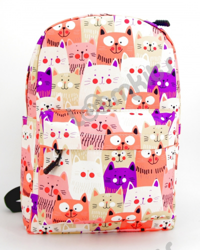 Рюкзак для девочки школьный "Кошки улыбаки", размер M фото 3