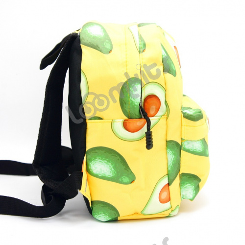 Рюкзак "Авокадо" маленький, желтый для девочки, с боковыми карманами для воды фото 4